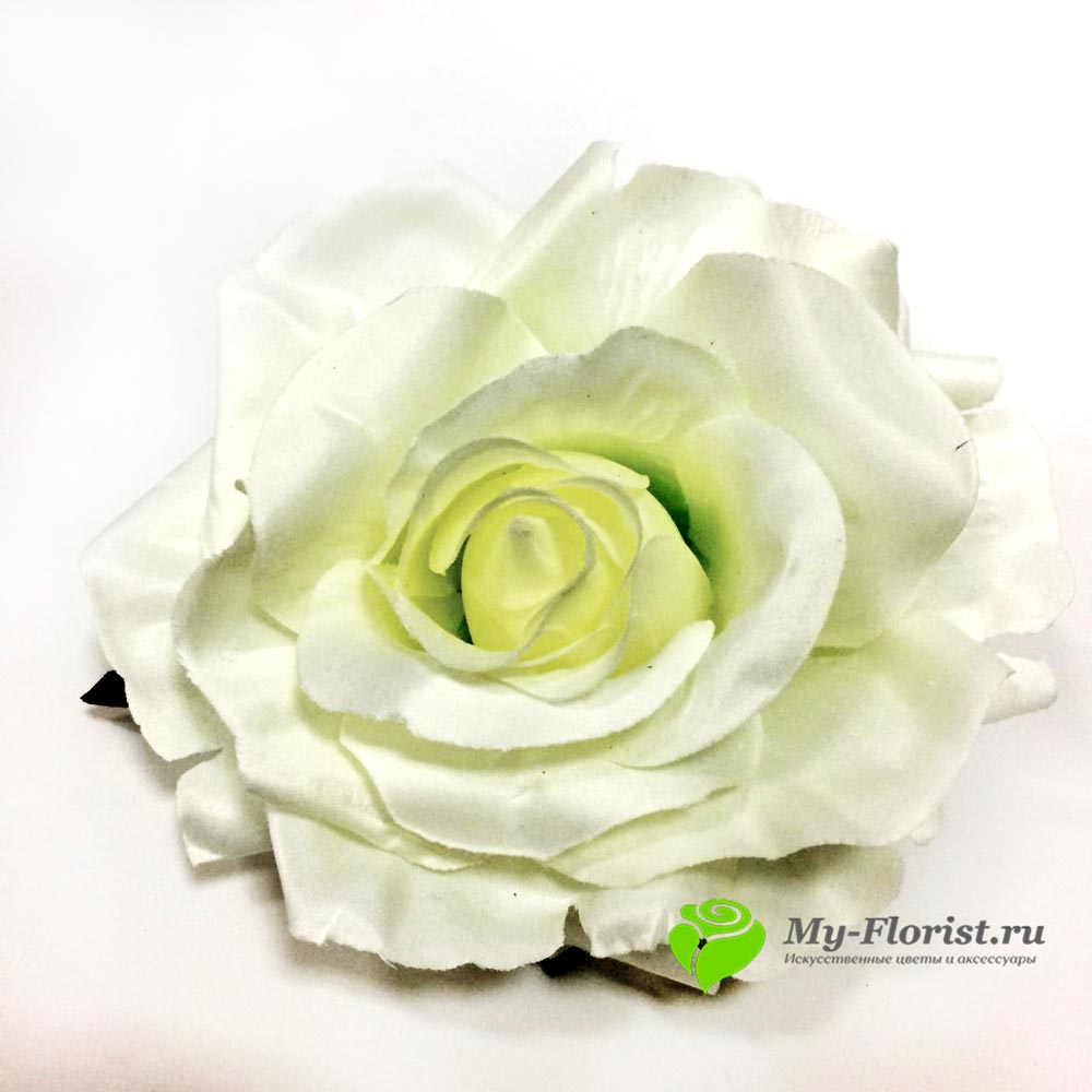 Головы искусственных цветов - Роза "Жизель" ⌀16см. (Белая)