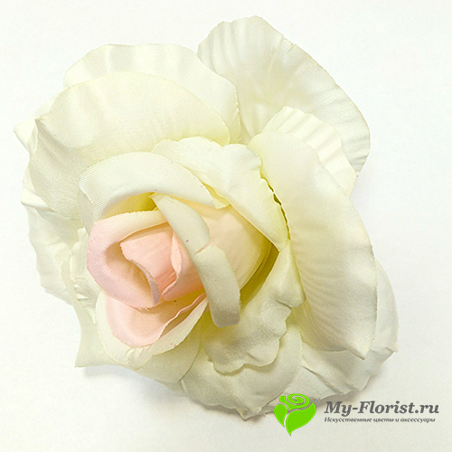Головы розы искусственной - Роза "Дюшес" (Бело-розовая) Арт.10103-6