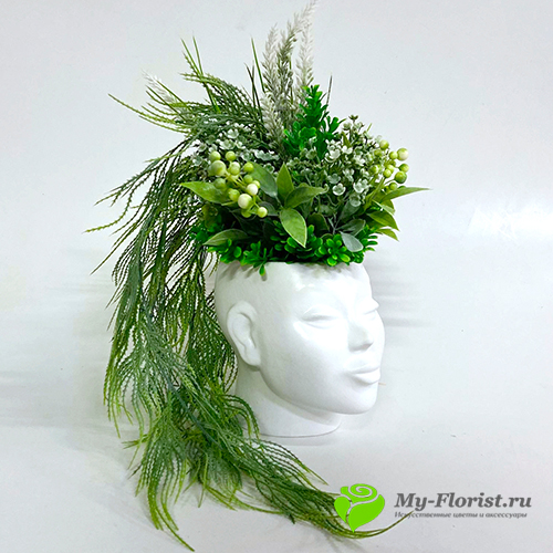 Композиция "Зелень в голове" купить в интернет-магазине My-Florist.ru