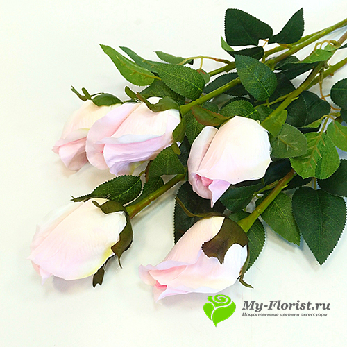 Купить искусственные цветы в розницу - Роза одноголовая в бутоне 76 см (Розовая)