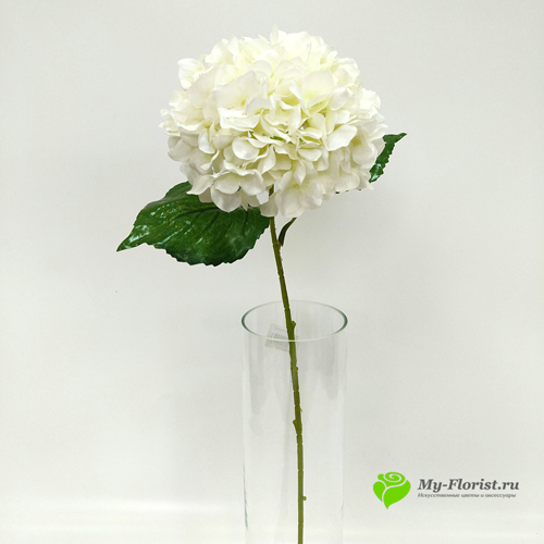 Купить искусственные цветы - Гортензия одноголовая "Анабель" 80 см. Белая