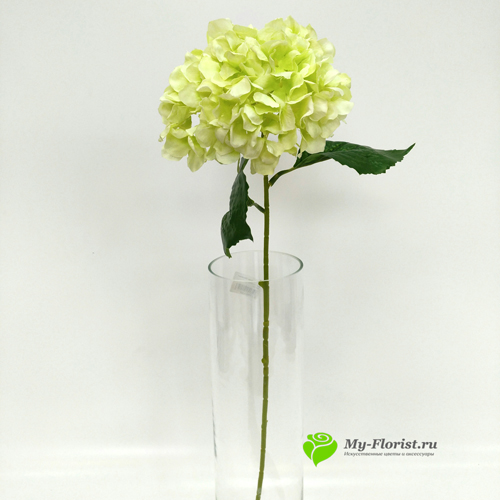 Купить искусственные цветы - Гортензия одноголовая "Анабель" 80 см. зеленая