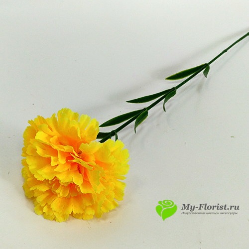 Купить искусственные цветы в розницу - Гвоздика шелковая 57 см. (Желтая)