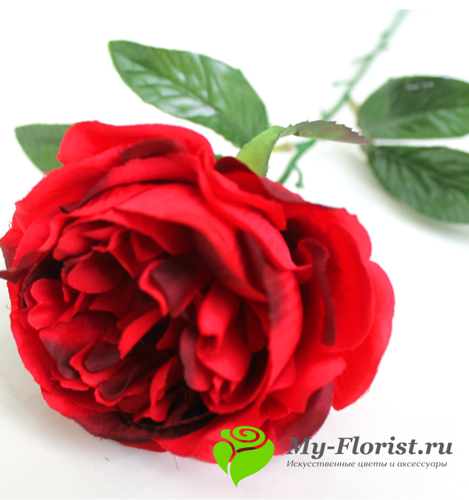 Купить искусственные цветы - Пион одноголовый "Медея" красный 58см.