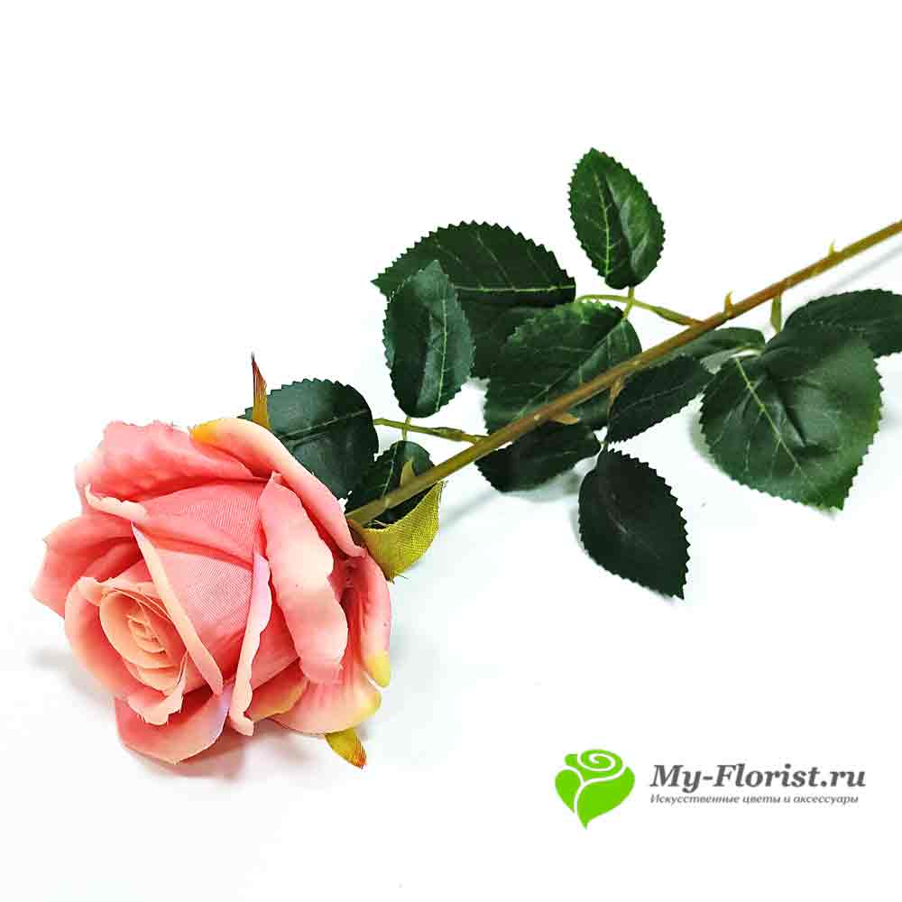 Купить искусственные цветы - Роза Темно-персиковая