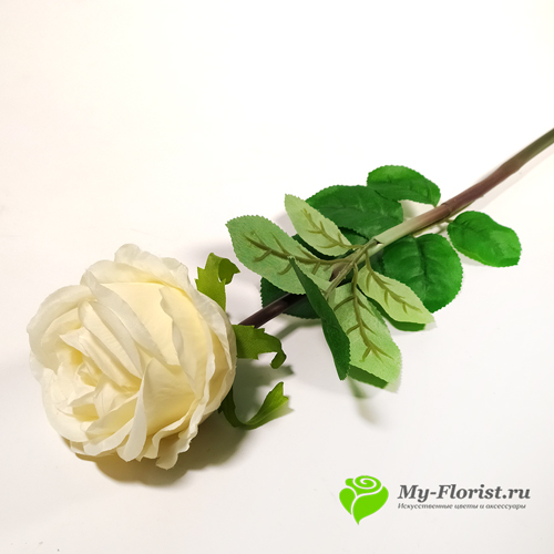 Купить искусственные цветы - Роза "Глория" 62 см (Белая)