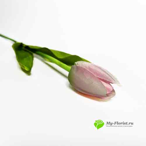 Купить искусственные цветы в розницу - Тюльпан "Альба" 40 см. (Розовый)