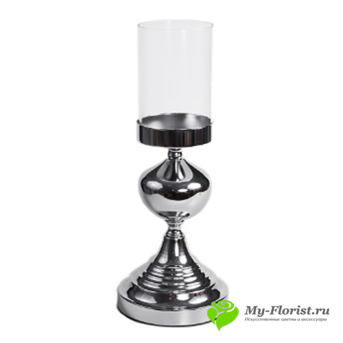 Подсвечник на 1 свечу из мельхиора "под серебро" купить в интернет-магазине My-Florist.ru
