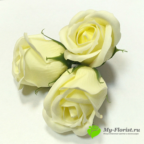 Розы из мыла бело-зеленая, мыльные розы ручной работы - Интернет-магазин My-Florist.ru