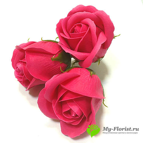 Розы из мыла малиновые, мыльные розы ручной работы - Интернет-магазин My-Florist.ru