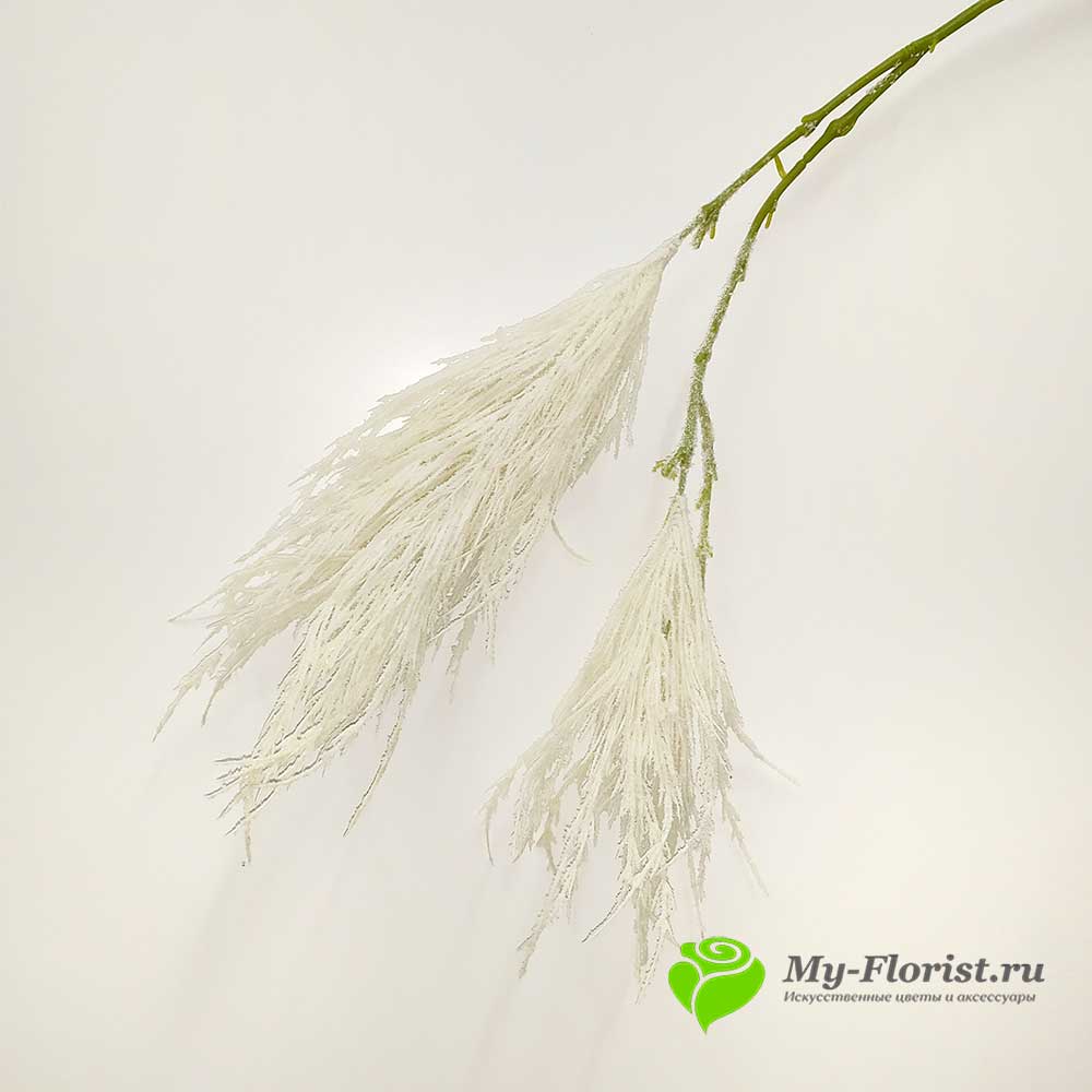 Искусственные ветки цветов - Пампасная трава 80 см (Белая)