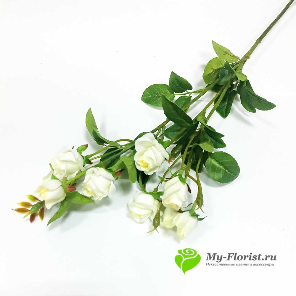 Купить кустовую розу для интерьера 70 см. (Белая) в магазине My-Florist.ru