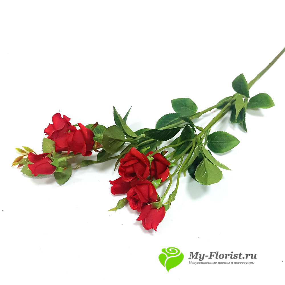 Купить кустовую розу для интерьера 70 см. (Красная) в магазине  My-Florist.ru