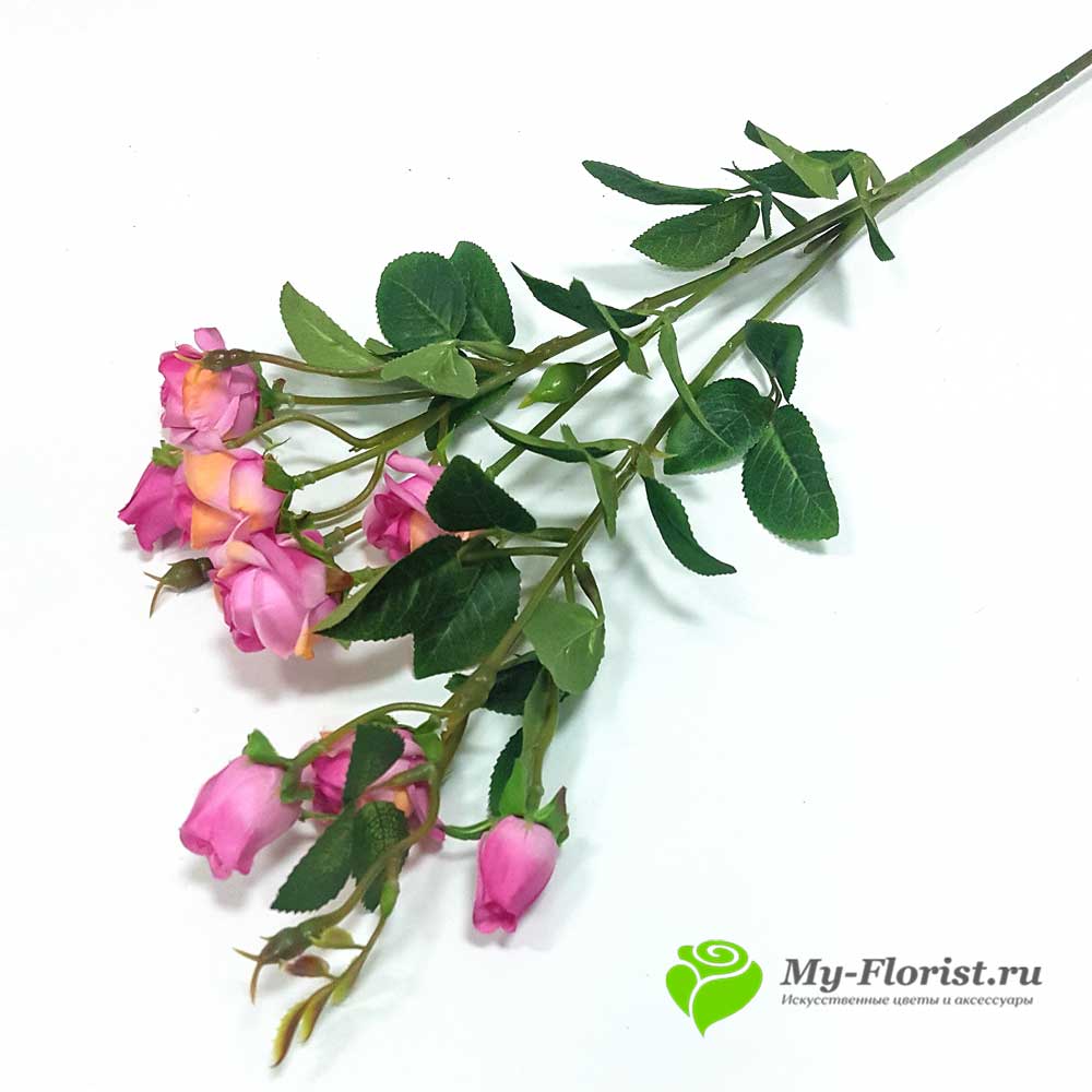 Купить кустовую розу для интерьера 70 см. (Розовая) в магазине  My-Florist.ru