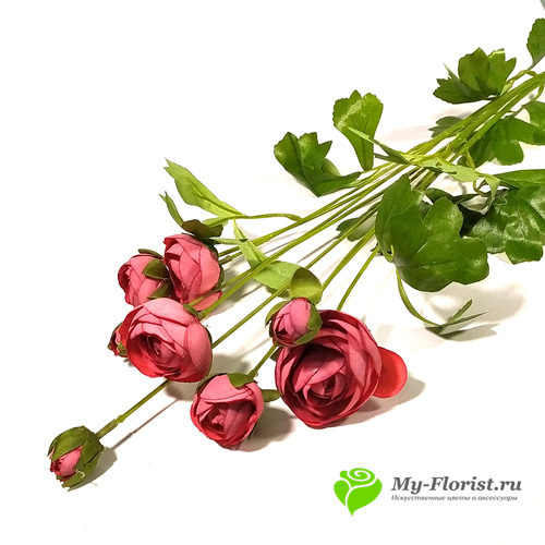 Искусственные ветки цветов - Камелия ветка 88см (Малиновый)