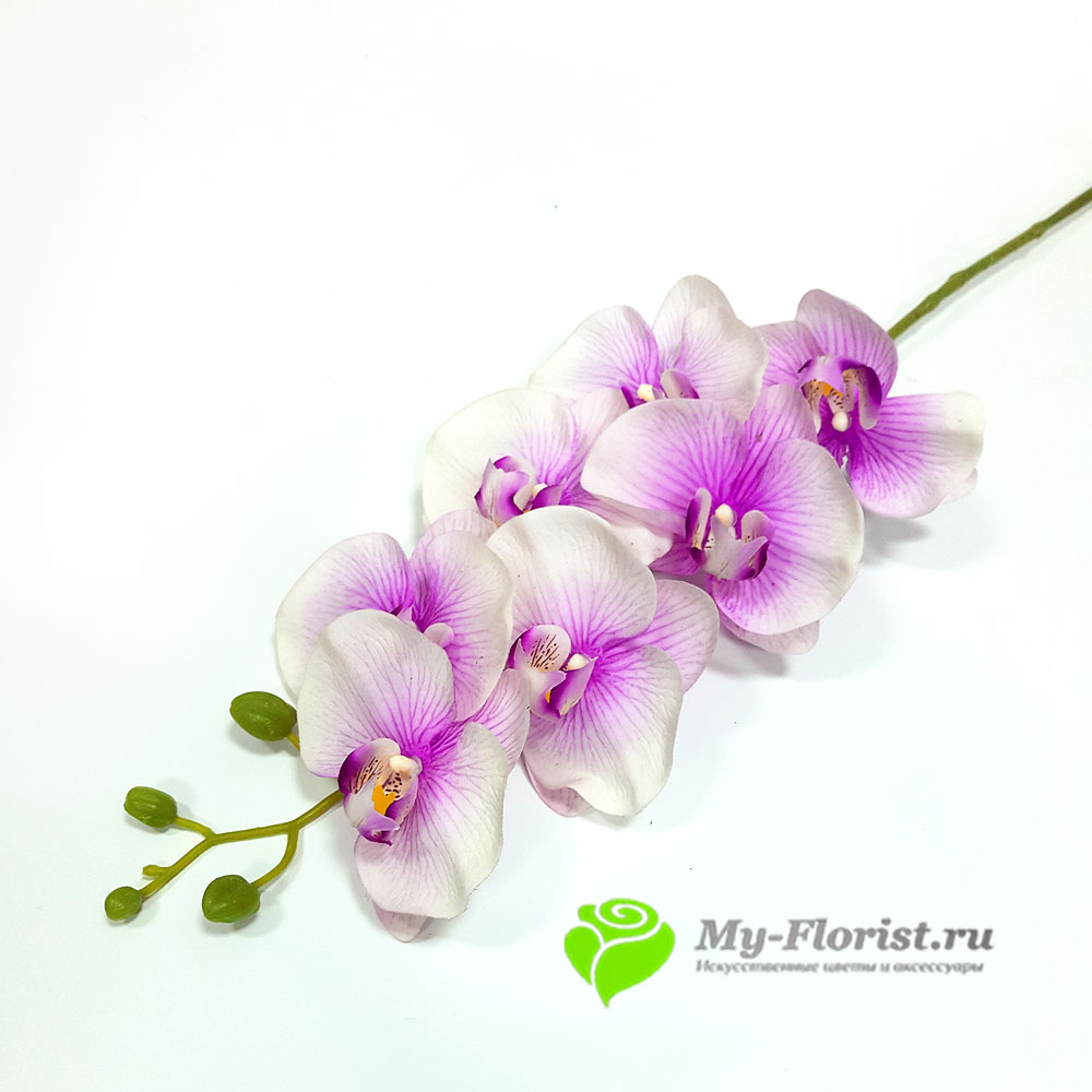 Орхидеи искусственные купить в москве - Орхидея ветка "Маквин" 81см. (Сиреневая)