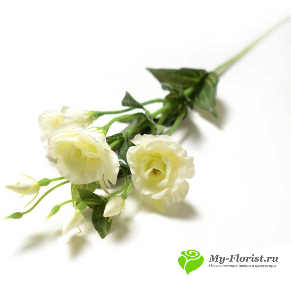 Ветки искусственных цветов - Эустома "Сапфир" ветка 78 см. (Белый)