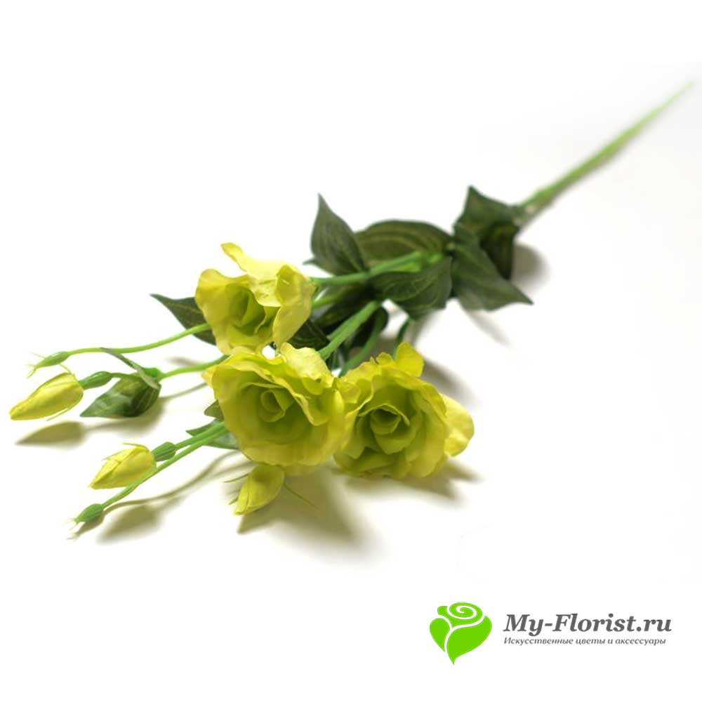 Ветки искусственных цветов - Эустома "Сапфир" ветка 78 см. (Зеленый)