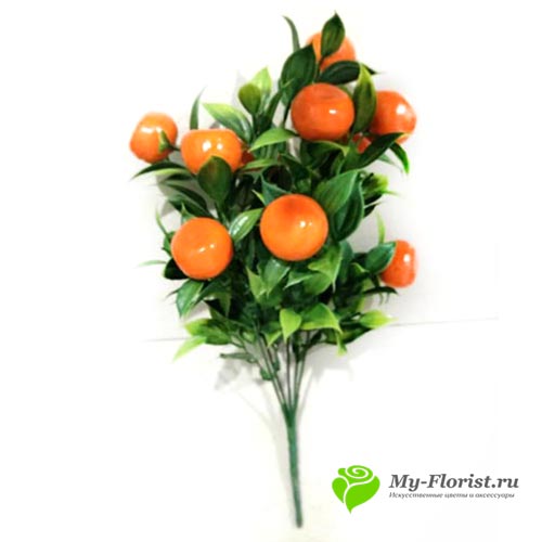 декоративная зелень и листья - Апельсин букет пластик 