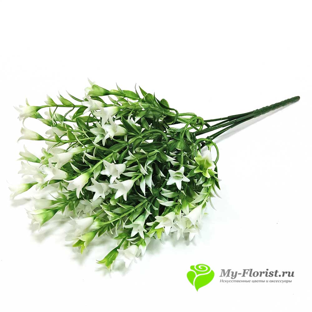 декоративная зелень и листья - Зелень-добавка "Колокольчик" 36 см. (Зеленый/Белый)