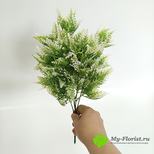 Декоративная зелень и листья - Папоротник "Виргинский" 36 см. (Зелено-белый)
