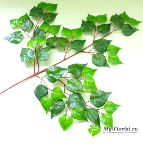 декоративная зелень и листья - Ветка берёзы 60 см