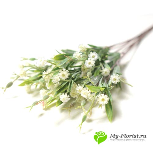 Декоративная зелень, добавки - Зелень с мелким цветочком 38 см. (Белая)